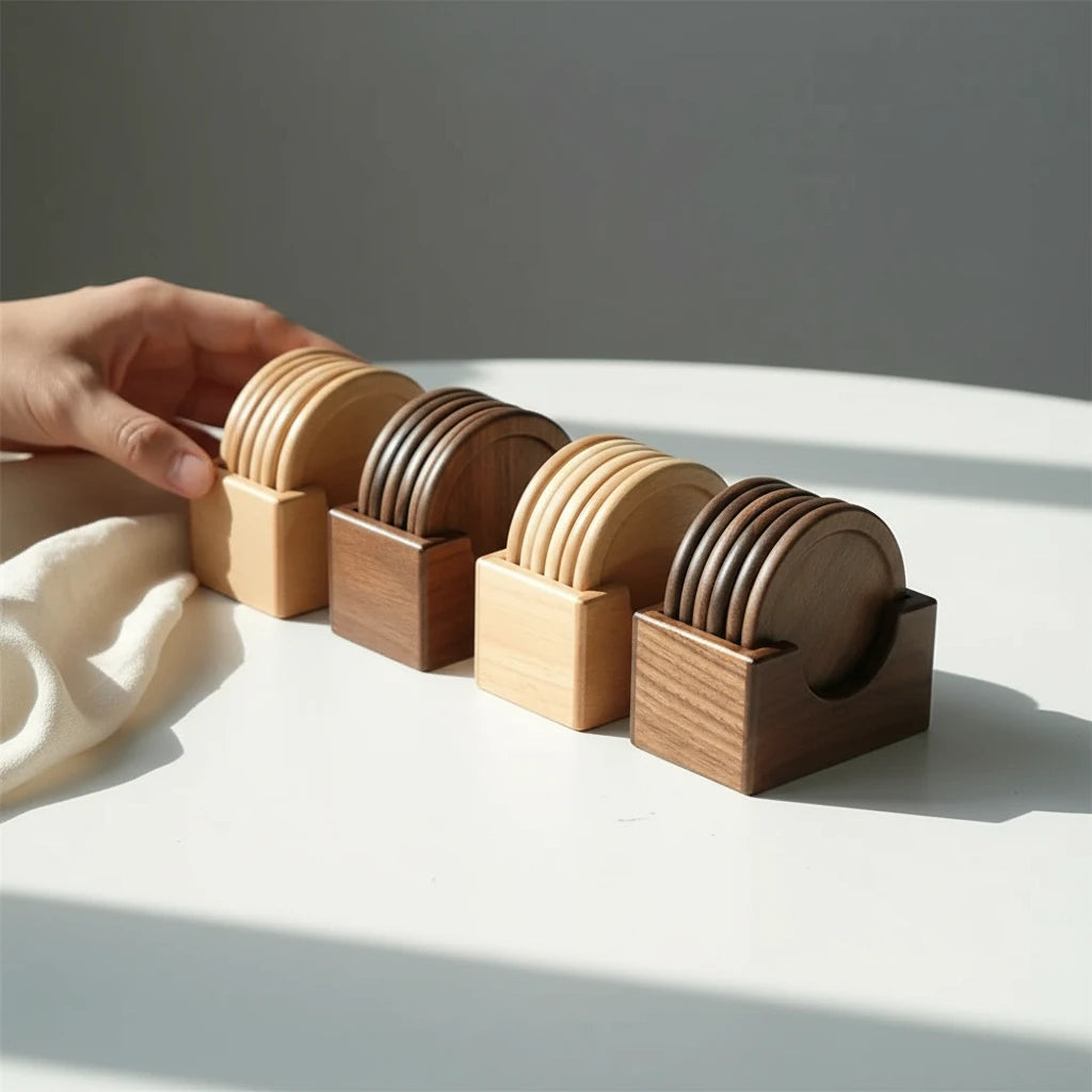 6er-Set NaturaWood Massivholz-Untersetzer