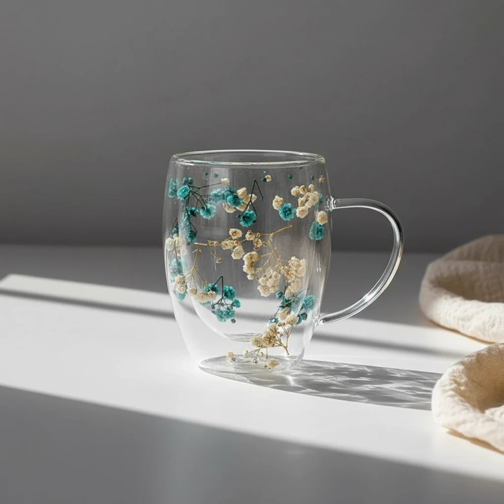 MUG FLORAL GLACÉ - Double Paroi 350 ml