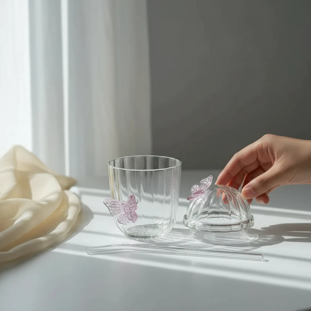 PAPILON GLACÉ - Mug en Verre 400ml