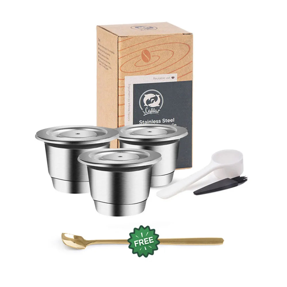 EcoBrew – Capsule Réutilisable en Acier Inoxydable pour Machines Nespresso
