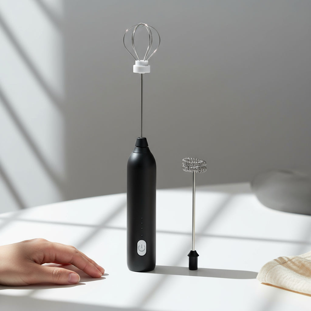 VeloraMix – Mousseur à Lait Électrique 3 Vitesses USB Rechargeable
