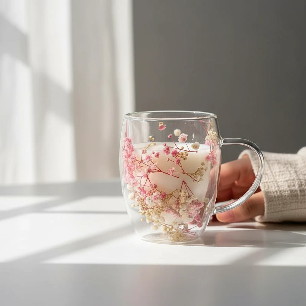 MUG FLORAL GLACÉ - Double Paroi 350 ml