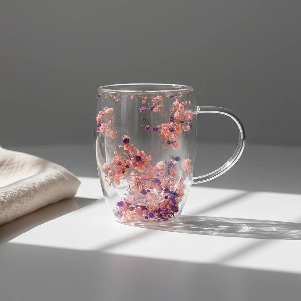MUG FLORAL GLACÉ - Double Paroi 350 ml