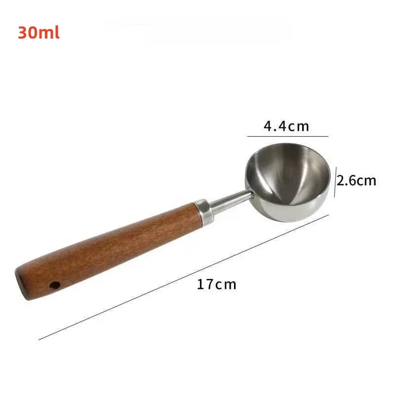 BrewCraft - Cuillère Doseuse en Noyer & Acier Inoxydable pour Café et Cuisine