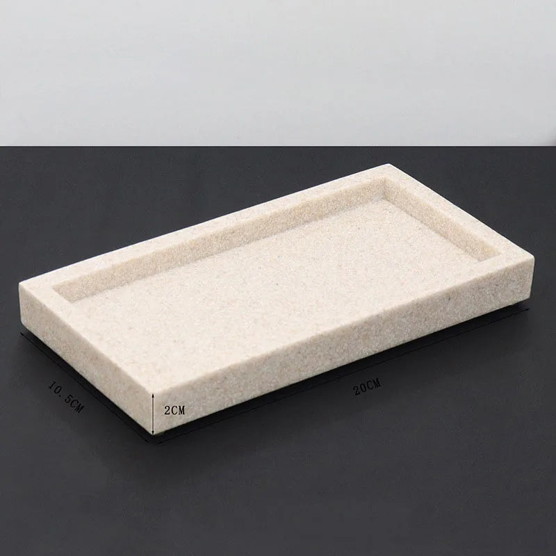 Marbélia Tray – Plateau de Rangement en Résine Imitation Marbre pour Maison & Salle de Bain