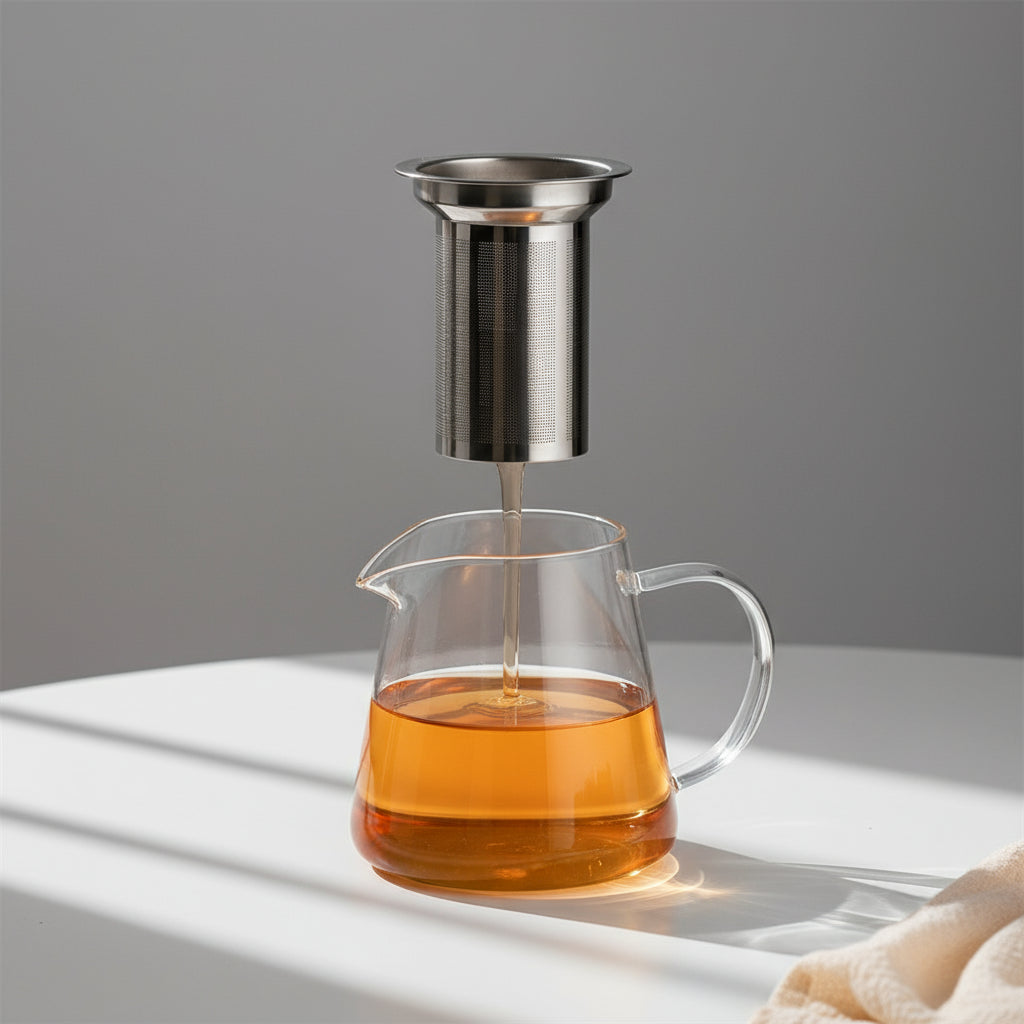 Théière en Verre Borosilicate et Infuseur Inox Amovible - Anti-Chaleur