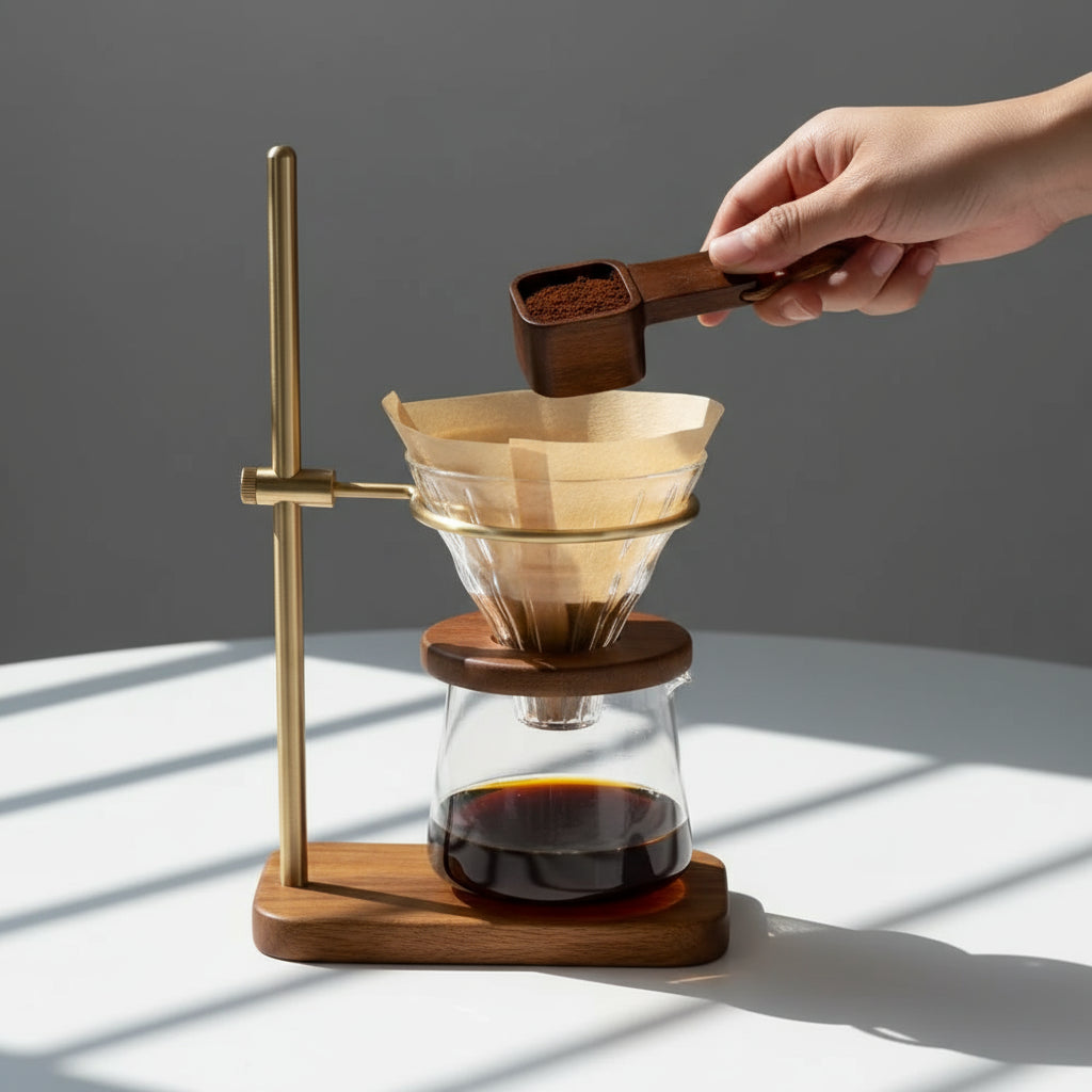 Aroméa Scoop – Cuillère Doseuse en Bois de Noyer pour Café, Thé et Épices
