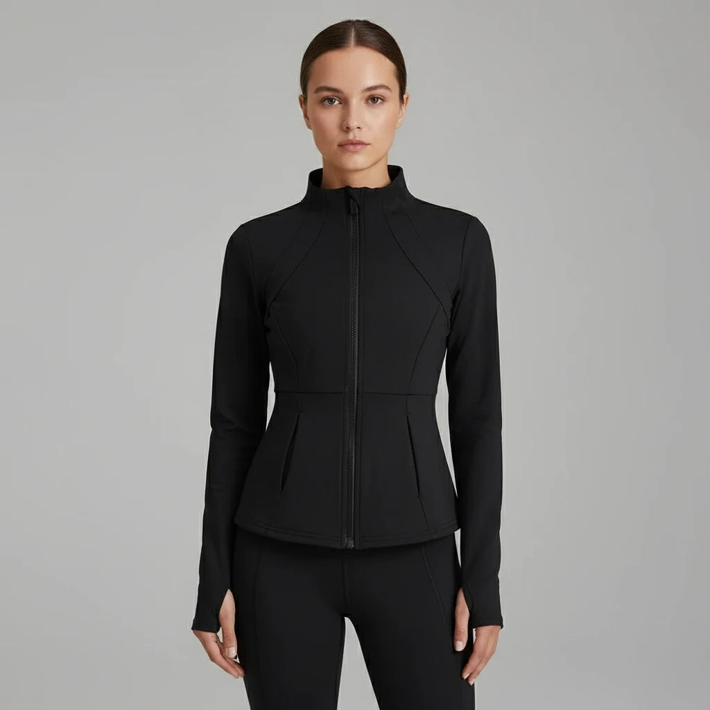 Langärmlige Yogajacke mit Reißverschluss
