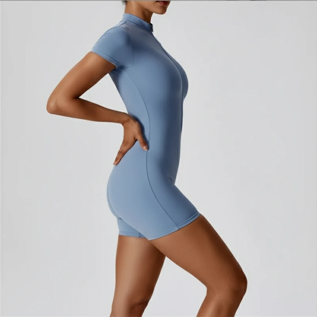 Combinaison Yoga Col Montant - Demi-Zip