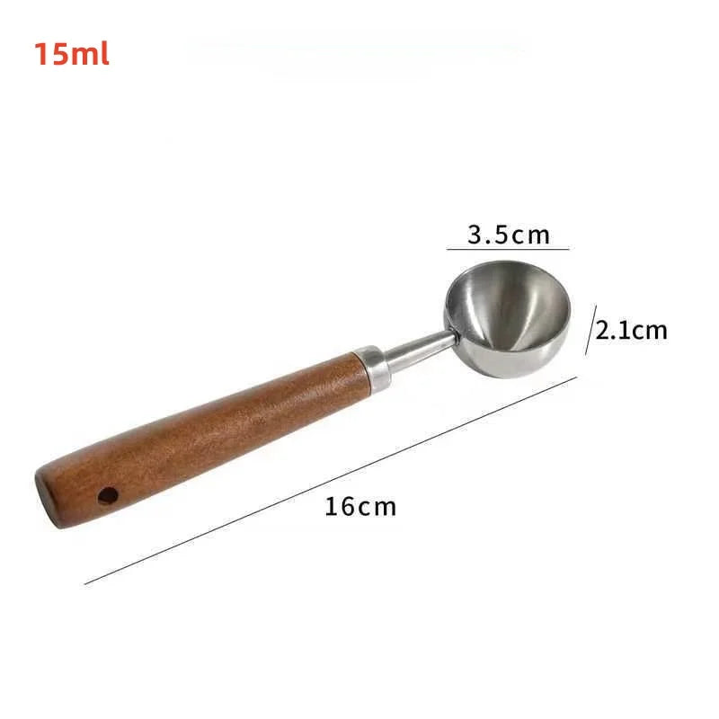 BrewCraft - Cuillère Doseuse en Noyer & Acier Inoxydable pour Café et Cuisine