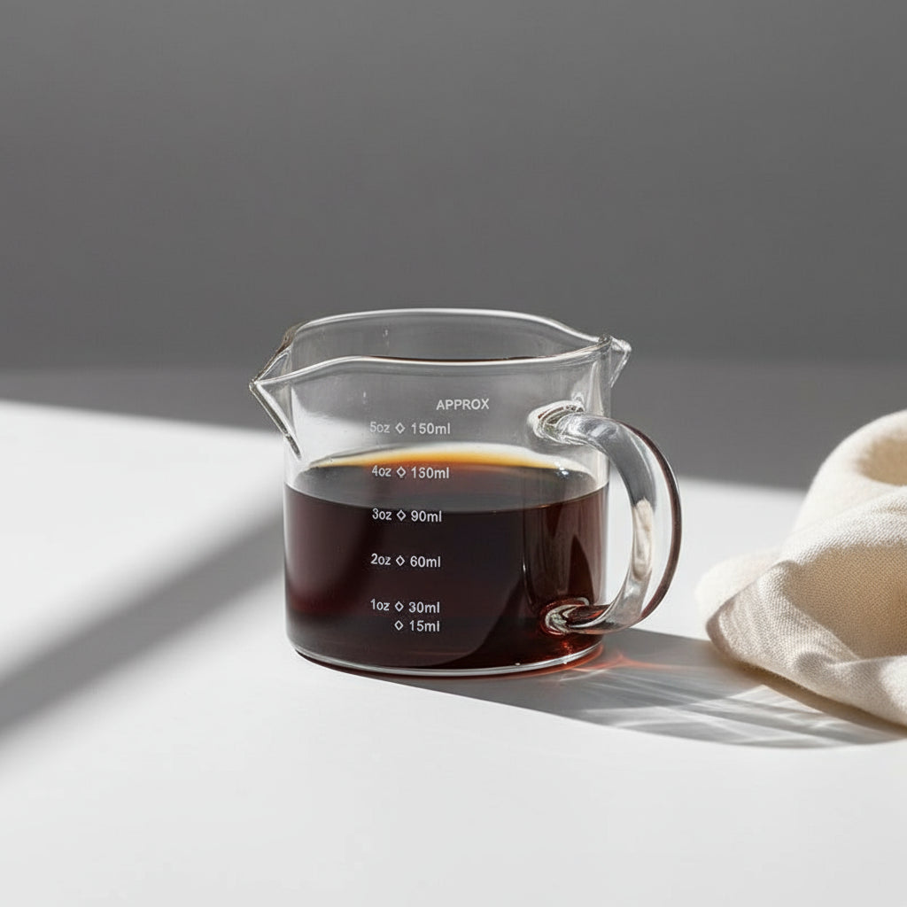 Brewora – Tasse à Espresso en Verre Borosilicate avec Poignée en Bois Naturel