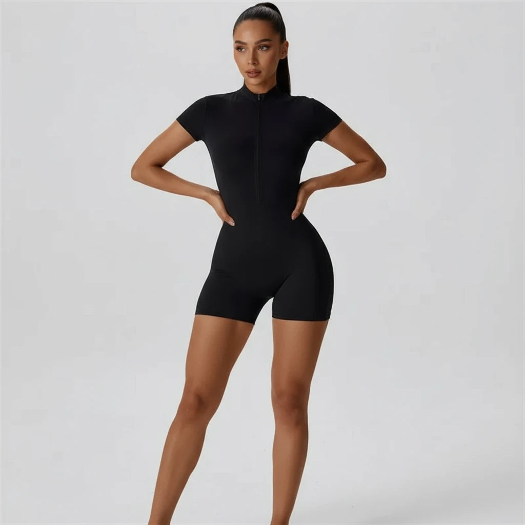 Combinaison Yoga Col Montant - Demi-Zip