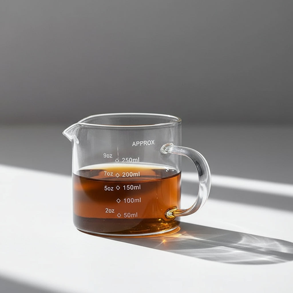 Brewora – Tasse à Espresso en Verre Borosilicate avec Poignée en Bois Naturel